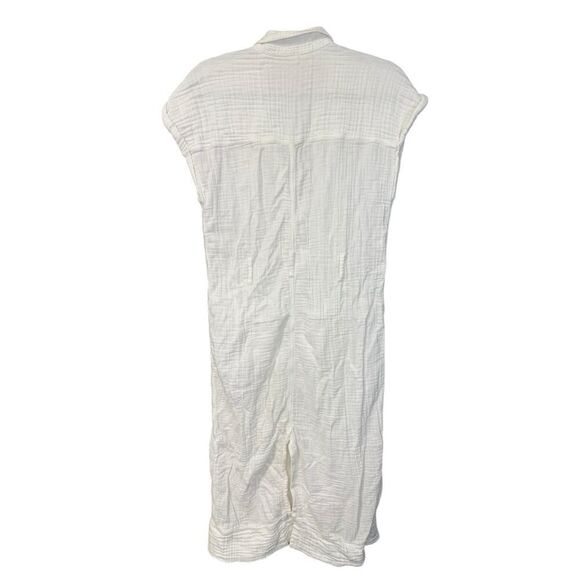 Free People White Cotton Gauze Button-Down Midi Dress – Size S 🤍✨ - Picture 5 of 10